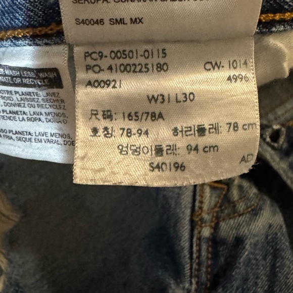 🔥VINTAGE 501 Men's Levi Strauss & Co. Distressed Blue Jeans Size 31X30 - Picture 10 of 10